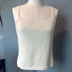 St. John vintage Cream Fitted Sleeveless Cami with built-in bra